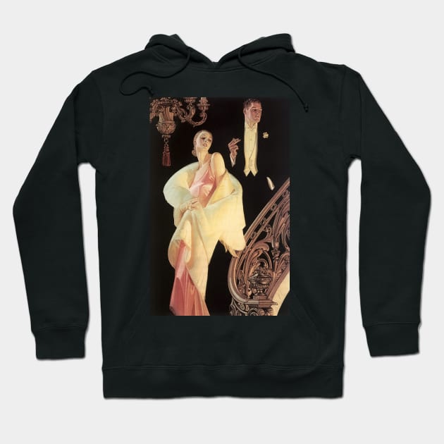 Couple Descending Staircase, J.C. Leyendecker 1932 Hoodie by immortalpeaches